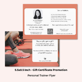 Befordran av certifikat för Fitness Gift-certifika Flygblad