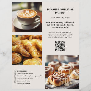 Befordran av Social-mediet för Bakery Photo QR Reklamblad