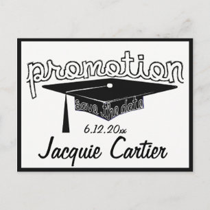 Befordran av Studenten-typografi som sparar datum Vykort