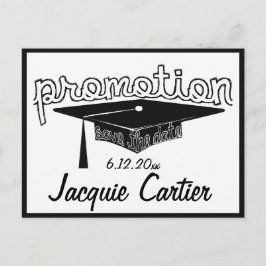 Befordran av Studenten-typografi som sparar datum Vykort