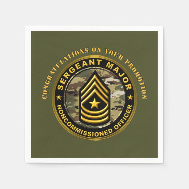 Befordran till Sergeant Major SGM Pappersservett (Framsidan)