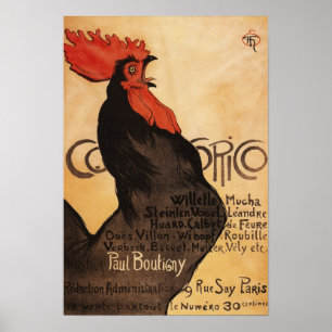 Befordrings- affisch för periodisk Cocorico tupp