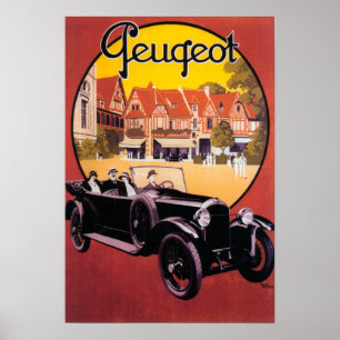 Befordrings- affisch för Peugeot bil