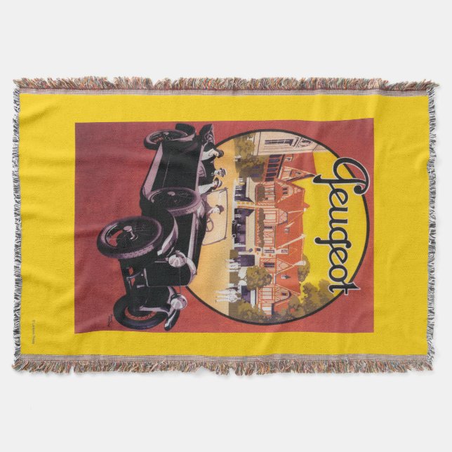 Befordrings- affisch för Peugeot bil Filt (Framsidan)