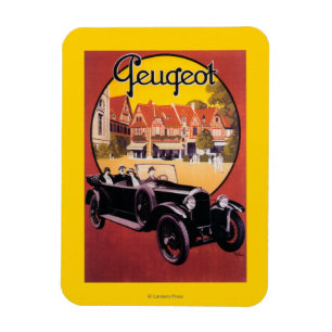 Befordrings- affisch för Peugeot bil Magnet