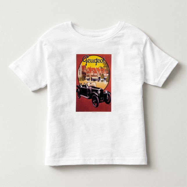Befordrings- affisch för Peugeot bil Tee Shirt (Framsida)