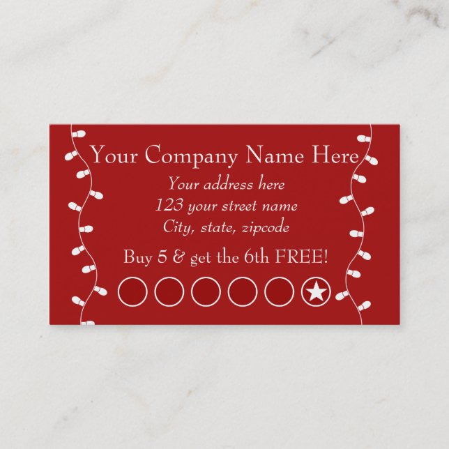 Befordrings- stansmaskinkort för festlig affär lojalitetskort (Framsida)