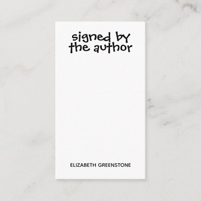 Befordringssignerad av författarbokmärke tilläggskort (Framsida)