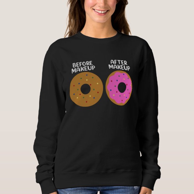Before After Makeup Artist Cosmetologist Donut T Shirt (Framsida)