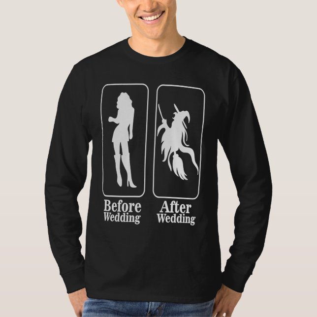 Before After The Wedding Bride Stag Party T Shirt (Framsida)
