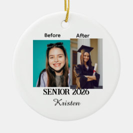 Before and after photo personalized graduation  julgransprydnad keramik