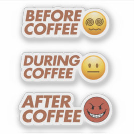 Before During After Coffee Mood Vector Art Klistermärken
