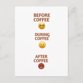 Before During After Coffee Mood Vector Art Vykort