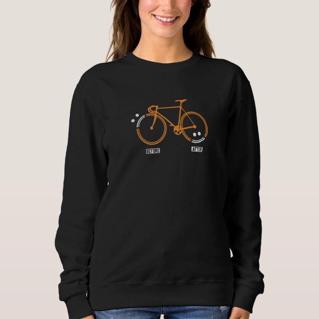 Before Ride sad after happy Triathlon Downhill cyc T Shirt (Framsida)