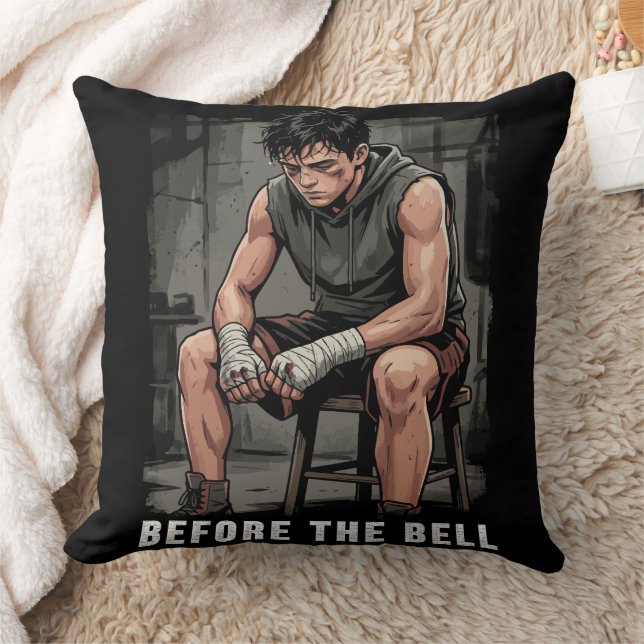 Before The Bell Motivational Boxing Gym Art Kudde (Filt)