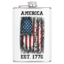 Befriad amerikansk flagga Frihet Est. 1776 Fickplunta