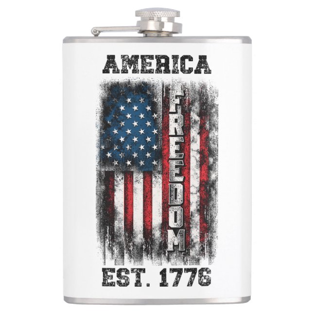 Befriad amerikansk flagga Frihet Est. 1776 Fickplunta (Framsidan)