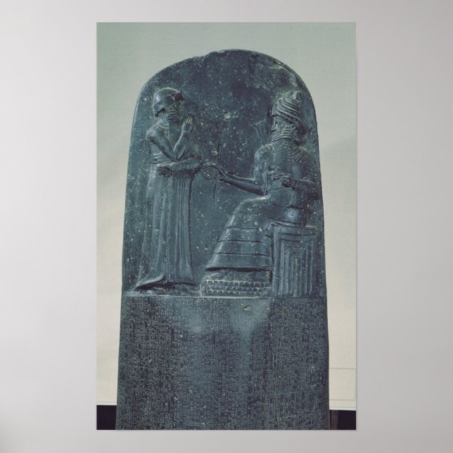 Befrielse från Figur vid Gud Shamash som dikterar  Poster (Framsidan)