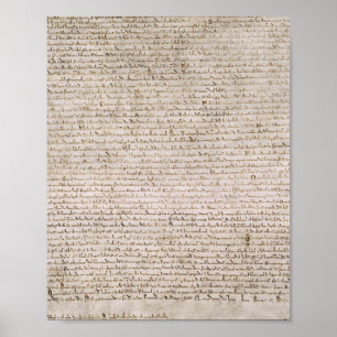 Befrielse från Magna Carta för 1215 bomullsmedlemm Poster