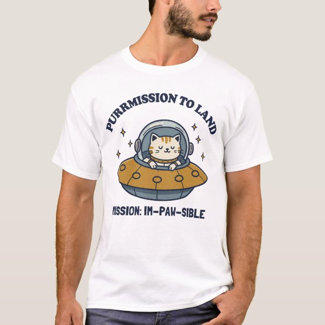 Befrielse på land: Intergalaktisk kattpilot T Shirt (Framsida)