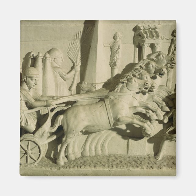 Befrielse som skildrar en chariot tävling magnet (Framsidan)