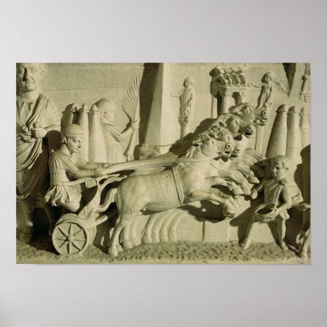 Befrielse som skildrar en chariot tävling poster (Framsidan)