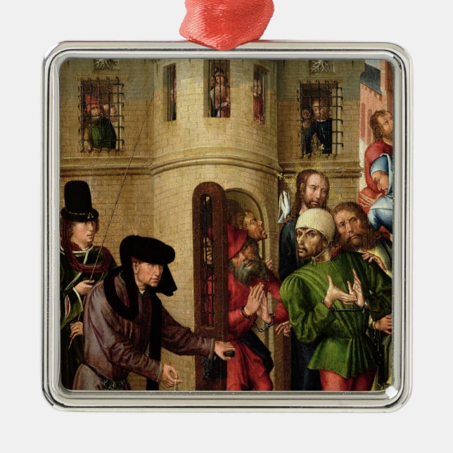 Befrielsen av fången, c.1470 julgransprydnad metall (Framsidan)