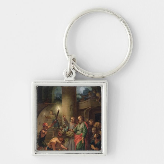 Befrielsen av St Paul och St. Barnabas Fyrkantig Silverfärgad Nyckelring (Framsidan)