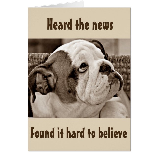 **BEFULLSTÄNDIG BULL DOG** KAN INTE ANSE ATT DU ÄR HÄLSNINGSKORT (Framsidan)