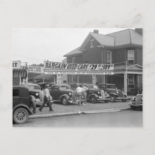 Begagnade bilar till lågt pris, 1938 vykort