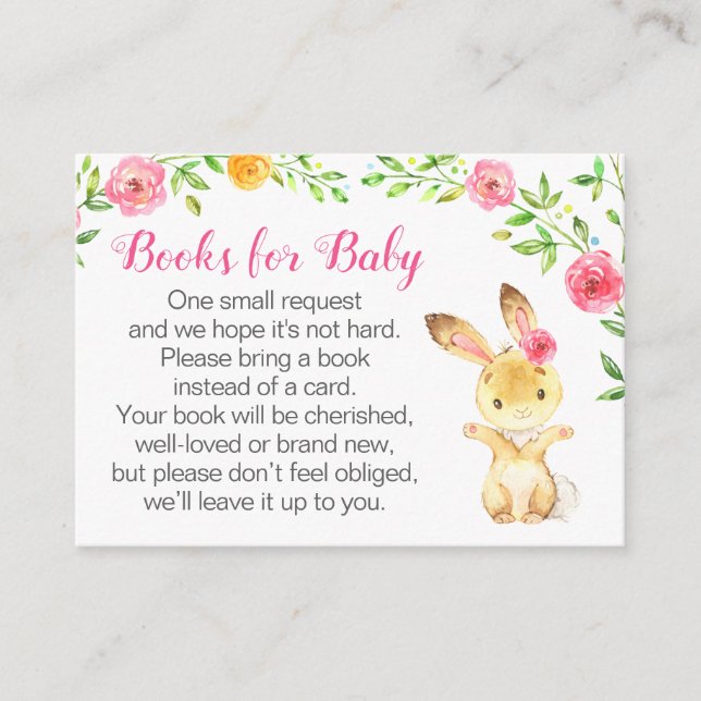 Begäran från baby Rabbit Cute Bunny Animal Girl Bo Tilläggskort (Framsida)