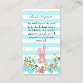 Begäran från blommigt Bunny Pojke Shower Bok Tilläggskort