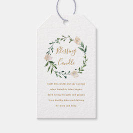 Begäran från blommigt Christian Blessing Candle Pr Presentetikett