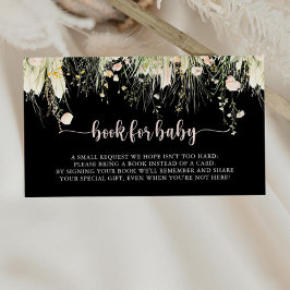 Begäran från Boho WildblommBlack Baby Shower Bok Tilläggskort