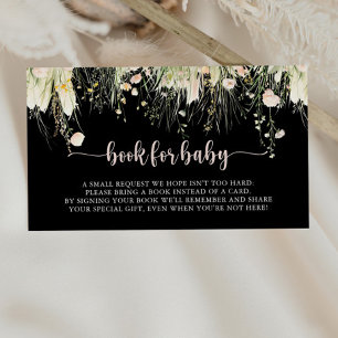 Begäran från Boho WildblommBlack Baby Shower Bok Tilläggskort