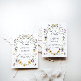 Begäran från Butterfly Baby Shower Wildblomma Bok Tilläggskort
