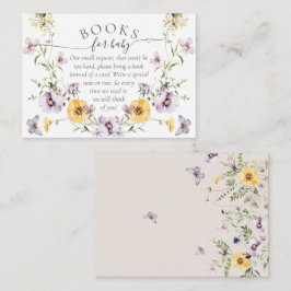 Begäran från Butterfly Baby Shower Wildblomma Bok Tilläggskort