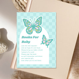 Begäran från Butterfly Teal Baby Shower Bok Tilläggskort