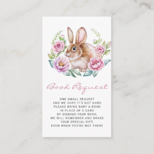 Begäran från Cute Bunny och Rosa Flowers WAN Bok Tilläggskort