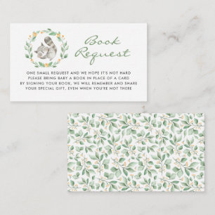 Begäran från Cute Raccoon WAN Baby Shower Bok Tilläggskort