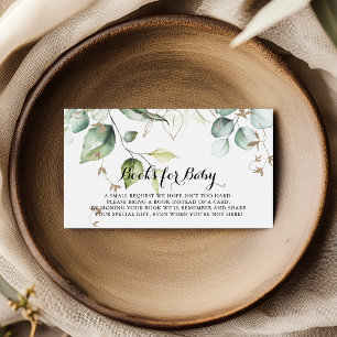 Begäran från elegant Guld Greenery Baby Shower Bok Tilläggskort