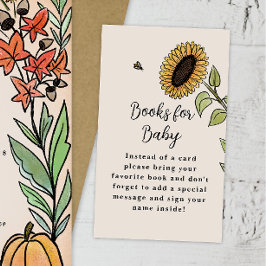 Begäran från Fall Solros Harvest Baby Shower Bok Tilläggskort