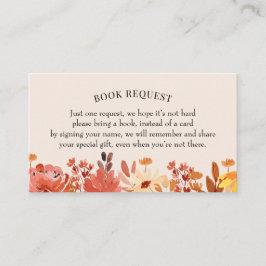 Begäran från Fall Wildblomma Bok/Bok för införande Visitkort