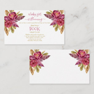 Begäran från Flicka Blooming Fuchsia Peonies Bok Tilläggskort