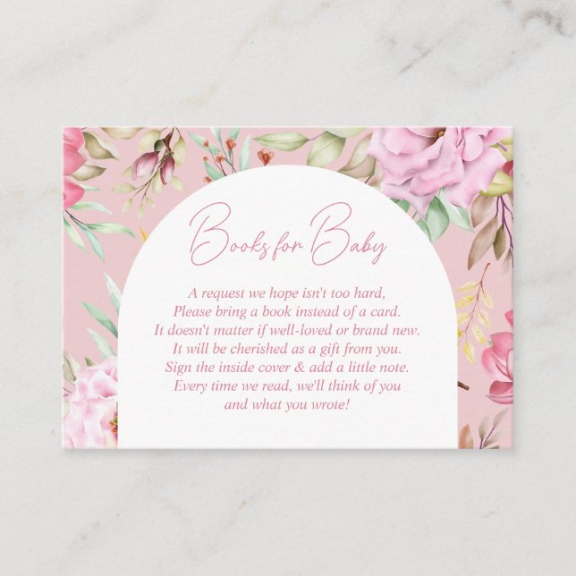 Begäran från Garden Rosa Blommigt Baby Bok Tilläggskort (Framsida)