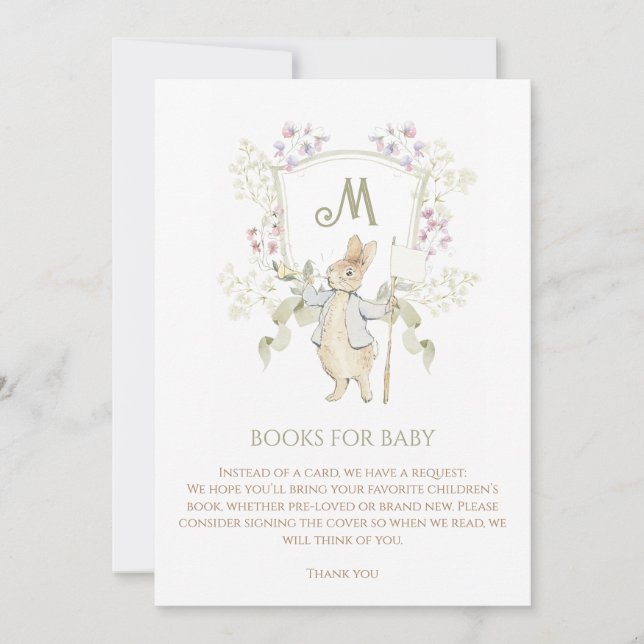 Begäran från Gingham Peter från Rabbit Baby Shower Inbjudningar (Framsida)