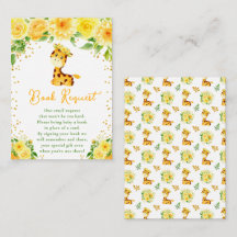 Begäran från Giraffe Gult Blommigt Baby Shower Bok