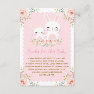 Begäran från Girly Rosa Bunny Rabbit Baby Shower B Tilläggskort