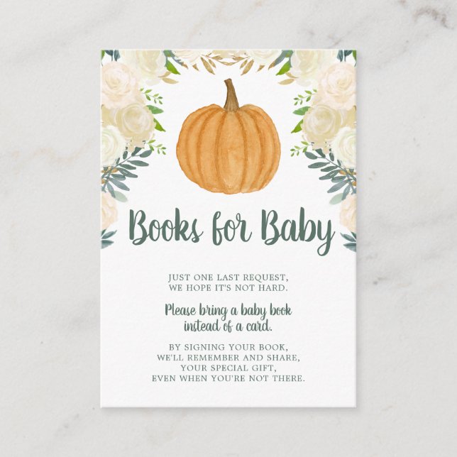 Begäran från Greenery Blommigt Pumpkin Fall Baby B Tilläggskort (Framsida)