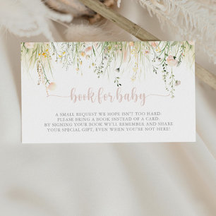 Begäran från Greenery Boho WildblomBaby Shower Bok Tilläggskort
